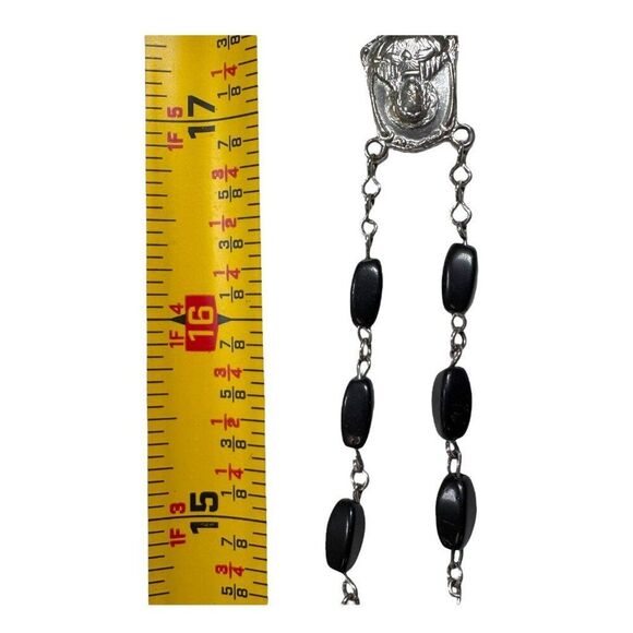 Religious antique French silver Christian catholic crucifix pendant cross Rosary - Picture 5 of 7